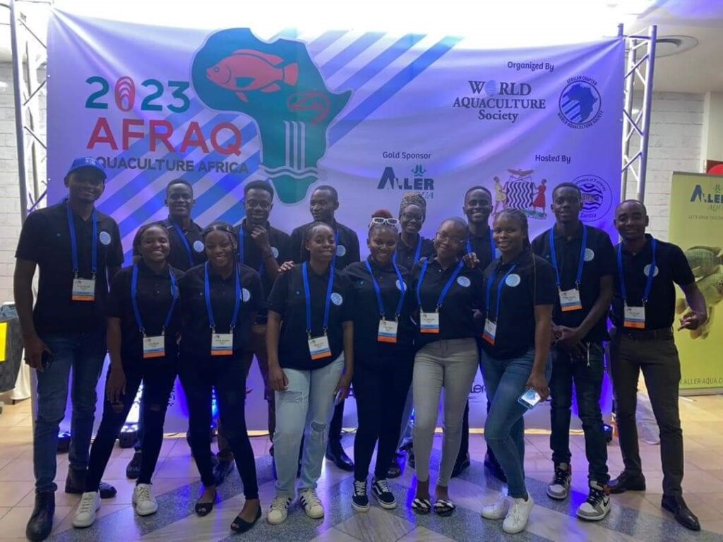 Part of the African aquaculture students at AFRAQ23