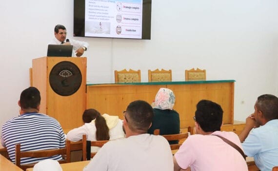 Professor Refaat El-Gamal, head of the CLAR team delivering aquaculture training.