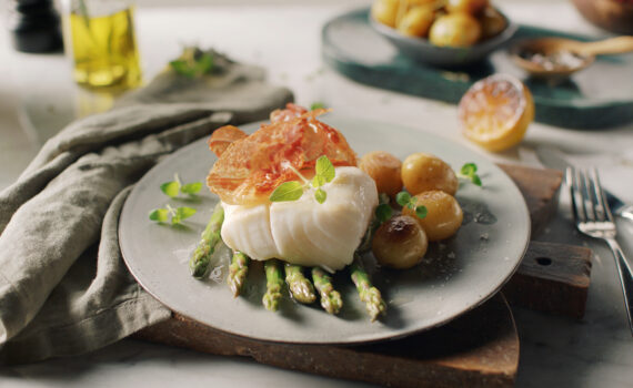 Michel Roux with skrei