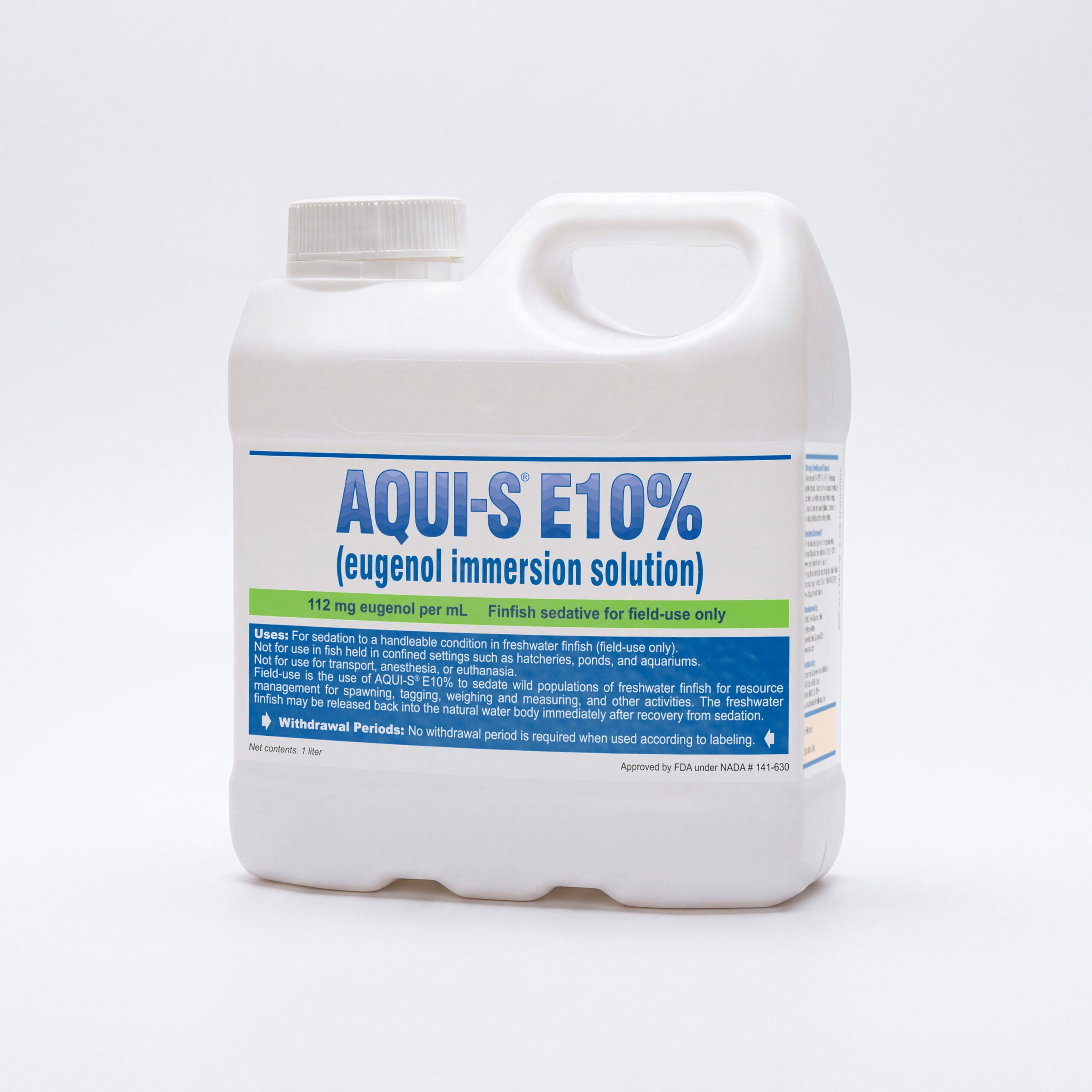 The FDA granted approval of AQUI-S® E10% (eugenol immersion solution) for sedating freshwater finfish to a handleable condition in field-use settings. AQUI-S E10% is a stable sedative solution containing the active ingredient eugenol that is used during field-based resource management activities, including spawning, tagging, weighing and measuring.