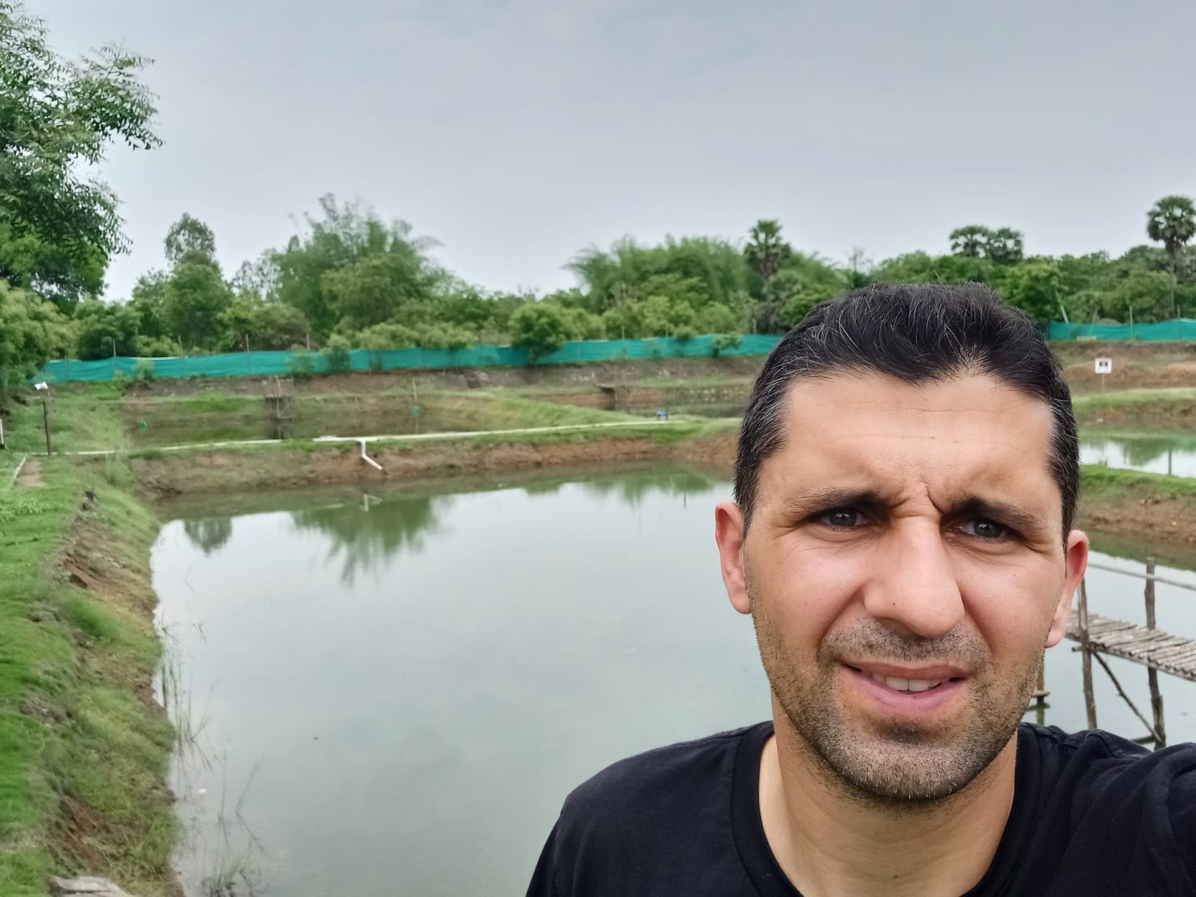 Marco Cerqueira of CCMAR, University of Algarve, at a fish farm