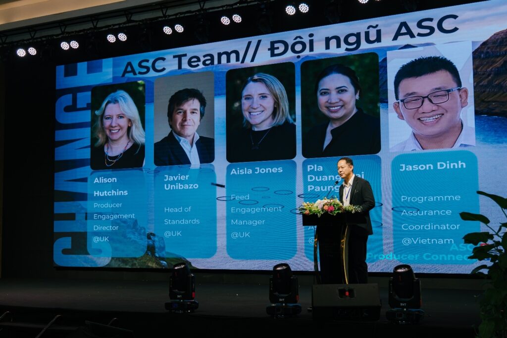 ASC team of experts presented on stage at the Farm Standard workshop in Can Tho, Vietnam